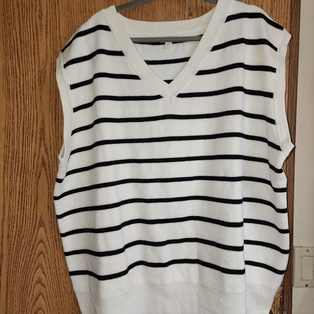 Lularoe Nadia Striped Sleeveless Sweater Vest